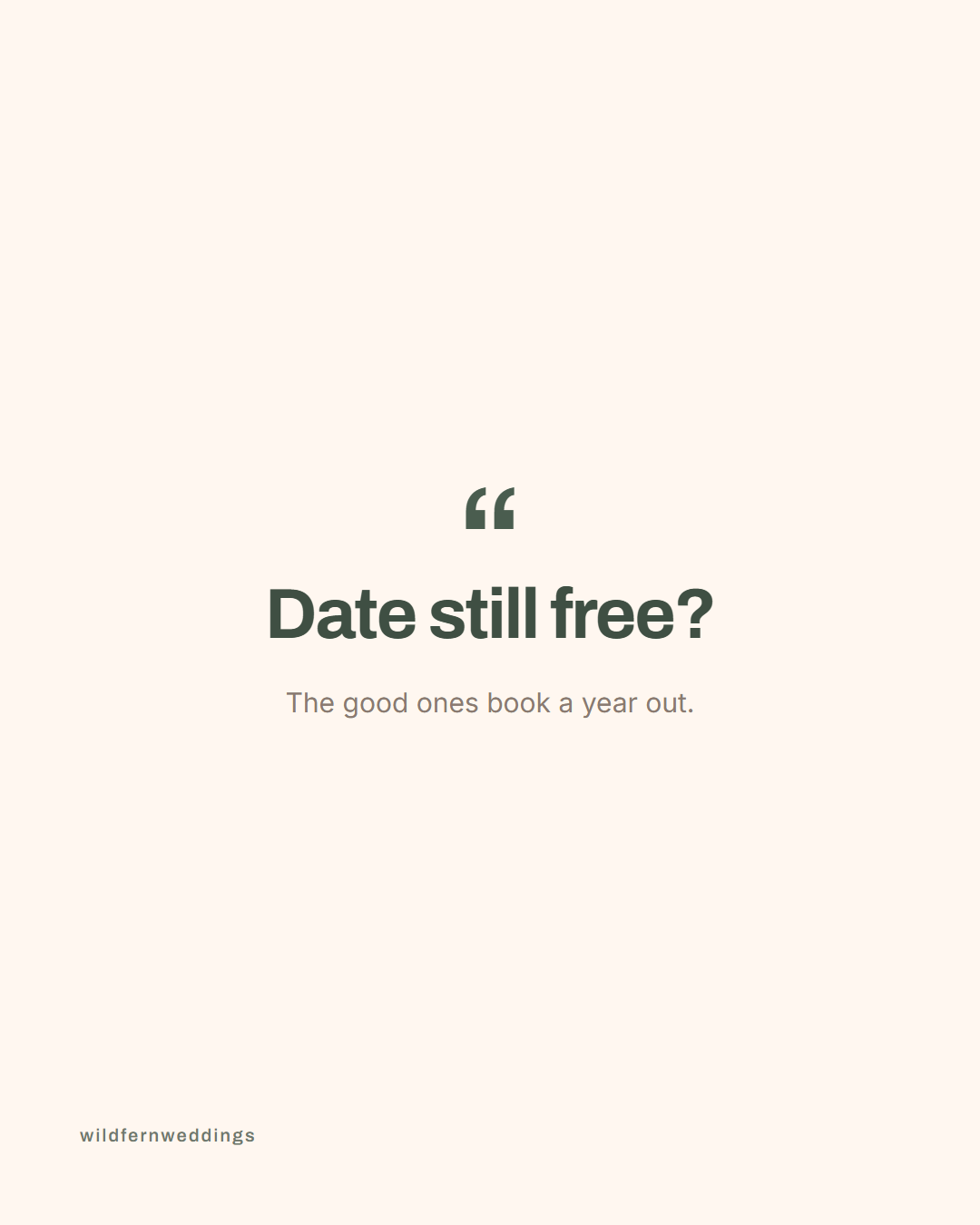 Generated example post: Book your date before your dress. The good photographers go a year out - the calendar waits for no one.