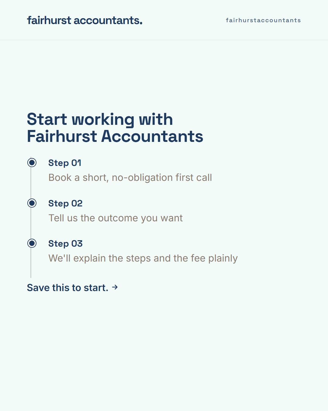 Generated example post: If our advice saved you time, money or stress, a short review helps the next client find us. Leave a review